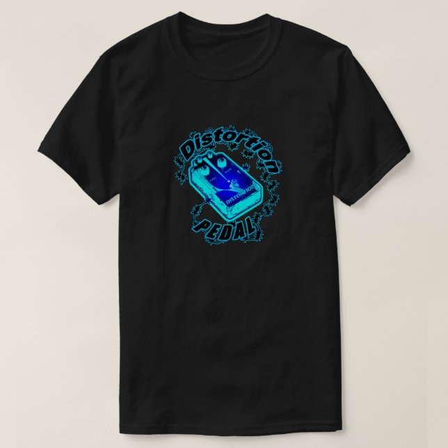 Distortion Pedal Electric Blue Shock  T-Shirt (Design Front)