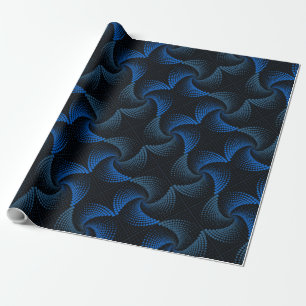 Distortion Twist pattern Black BG Wrapping Paper