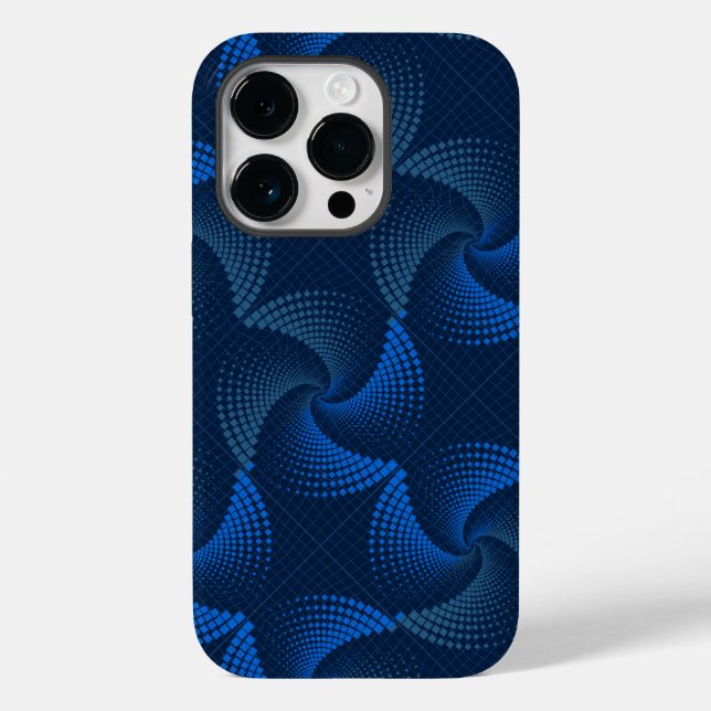 Distortion Twist pattern DBlue BG Case-Mate iPhone Case (Back)