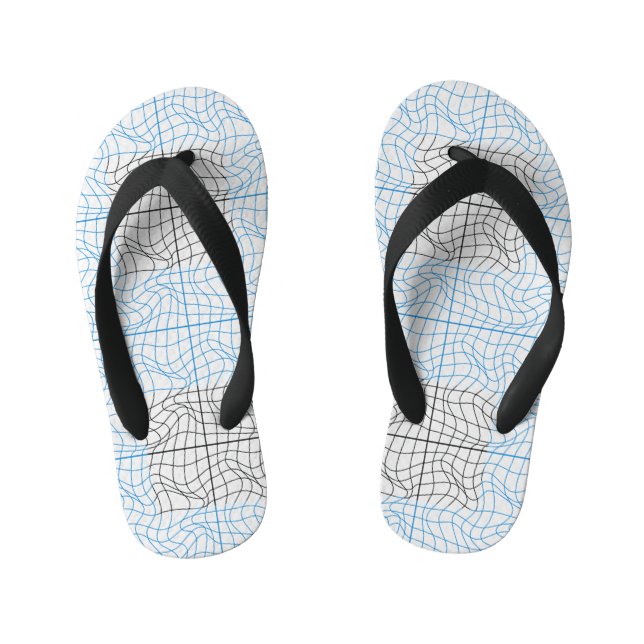Distortion Wireframe 10 BBK.W OffWhite BG Kid's Flip Flops (Footbed)