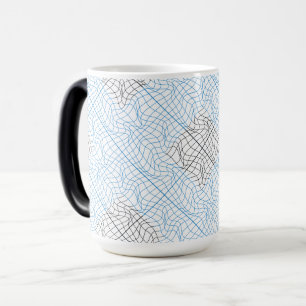 Distortion Wireframe 10 BBK.W White BG Magic Mug