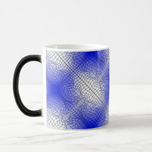 Distortion Wireframe.C01.GBluex4.Black Lines Magic Mug