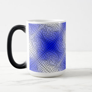 Distortion Wireframe.C01.GBluex4.Black Lines Magic Mug