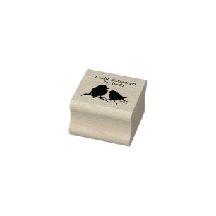 Distracted by Birds Quote Watercolor Animal Art Rubber Stamp