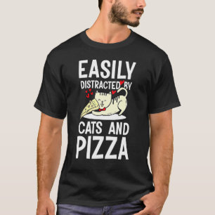 Distracted By Cats And Pizza Delicious Italian Fla T-Shirt