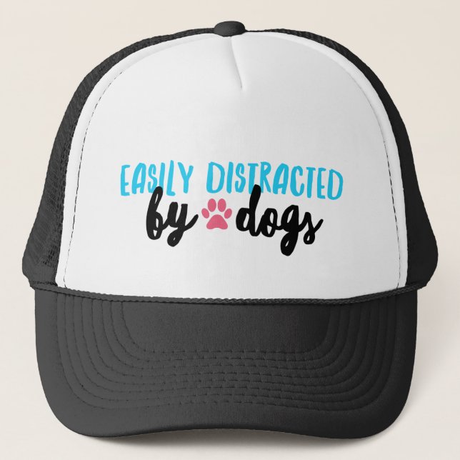Distracted by Dogs Trucker Hat (Front)