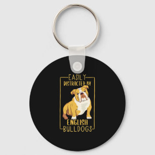 Distracted By English Bulldogs – Cute English Bull Key Ring