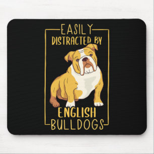 Distracted By English Bulldogs – Cute English Bull Mouse Mat
