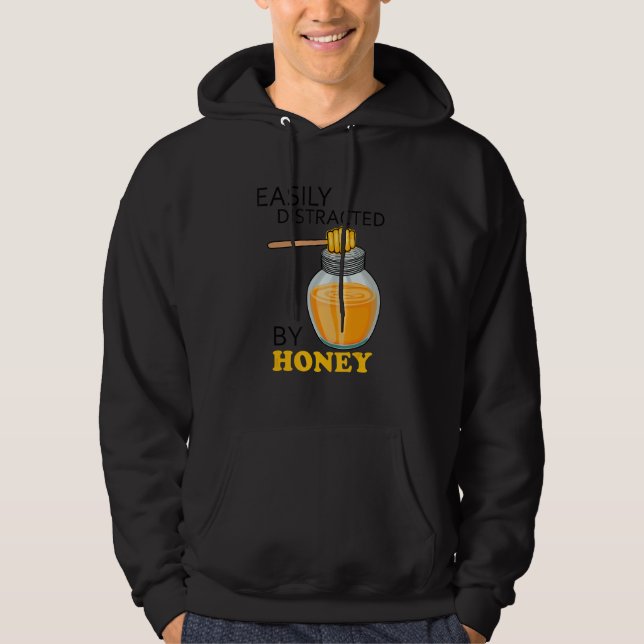 Distracted by Honey Natural Bee Keeping Hoodie (Front)