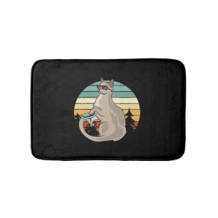 Distracted by Jeeps And Cats Funny T Shirt Gift Bath Mat