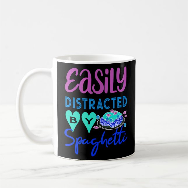Distracted By Spaghetti Italian Food Noodles  Coffee Mug (Left)