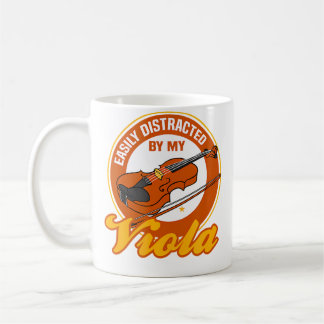 Distracted By Viola Orchestra Musician Music Notes Coffee Mug