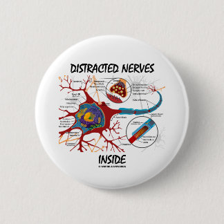 Distracted Nerves Inside (Synapse) 6 Cm Round Badge