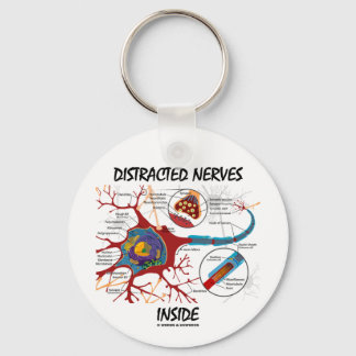 Distracted Nerves Inside (Synapse) Key Ring