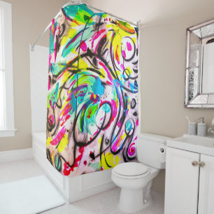 Distraction 3 shower curtain