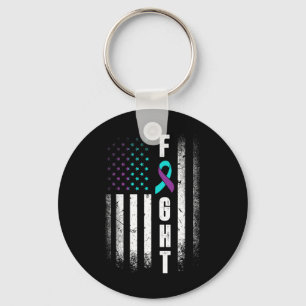Distress American Flag Fight Suicide Prevention Aw Key Ring