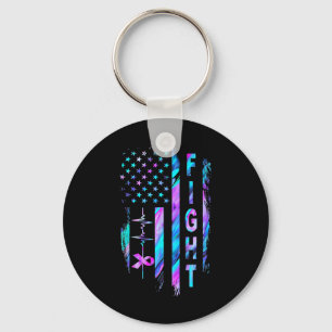 Distress American Flag Fight Suicide Prevention Aw Key Ring