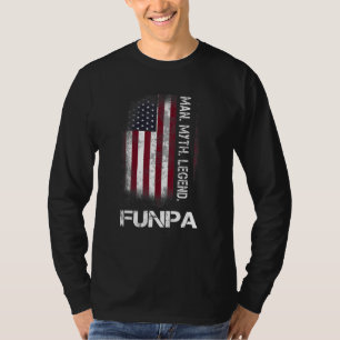 Distress Funpa Man Myth Legend Grandpa Vintage Fla T-Shirt