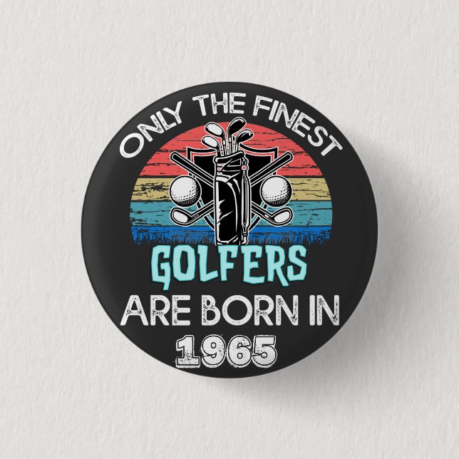 Distress Golfers Born In Multi colour Typography 3 Cm Round Badge (Front)