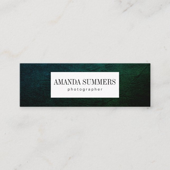 Distress Green Mini Business Card (Front)