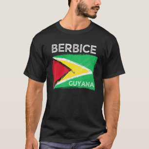 Distress Guyana Flag   Berbice Guyana Guyana Roots T-Shirt