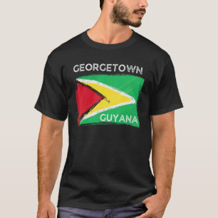 Distress Guyana Flag   Georgetown Guyana Guyana Ro T-Shirt