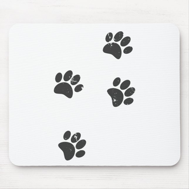 Distresse Dog Paw Tracks Mouse Mat (Front)