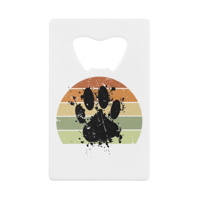 Distresse Paint Spatter Dog Paw Print Retro Sunset (Front)