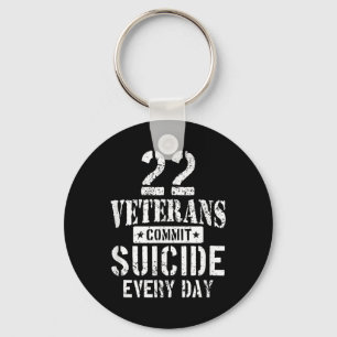Distressed 22 Veterans Commit Suicide Every Day Key Ring