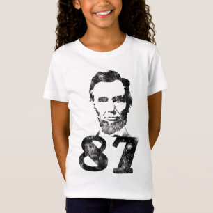 Distressed Abe 87 Girls Baby Doll Tee