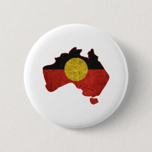 Distressed Aboriginal Flag  6 Cm Round Badge