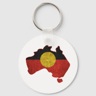 Distressed Aboriginal Flag Key Ring