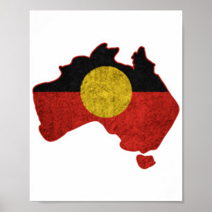 Distressed Aboriginal Flag Poster