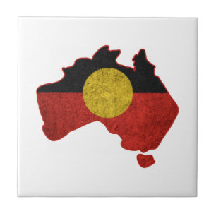 Distressed Aboriginal Flag Tile