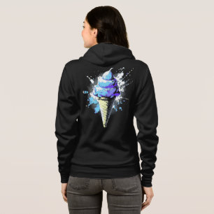 Distressed Abstract Ice Cream Splatter Front+Back Hoodie