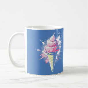 Distressed Abstract Pink Ice Cream Splatter Coffee Mug