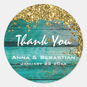 *~* Distressed Aged Wood Glitter AP49 Generic Classic Round Sticker