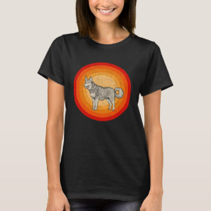 Distressed Alaskan Malamute Dog  Retro Style T-Shirt