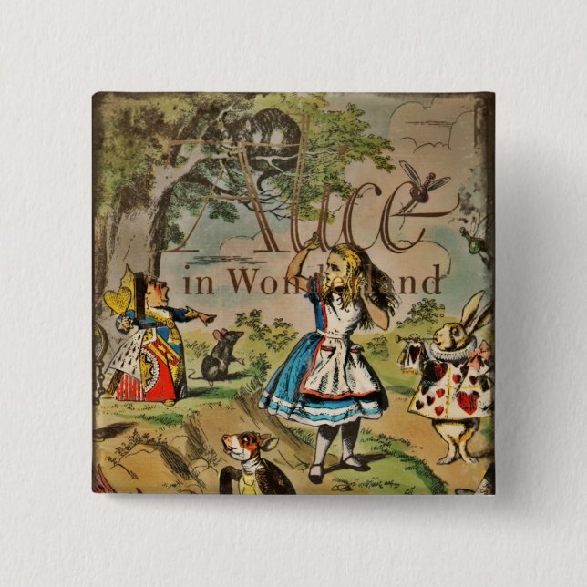Distressed Alice and Friends Cover 15 Cm Square Badge (Front)