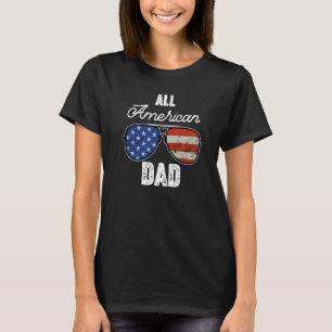 Distressed All American Dad USA Flag Sunglasses 4t T-Shirt