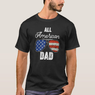 Distressed All American Dad USA Flag Sunglasses 4t T-Shirt
