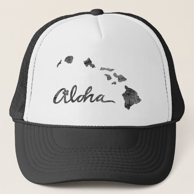 Distressed Aloha Island Trucker Hat (Front)