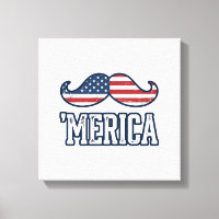Distressed America Mustache Patriotic Vector Desig