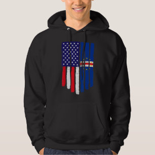 Distressed American Cabo Verde Flag Patriotic Hoodie