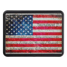 Distressed American Flag & 2nd Amendment On Bricks