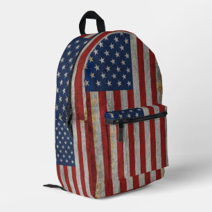 Distressed American Flag 4th of July Patriotic  Printed Backpack