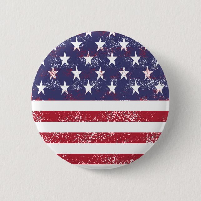 Distressed American Flag 6 Cm Round Badge (Front)