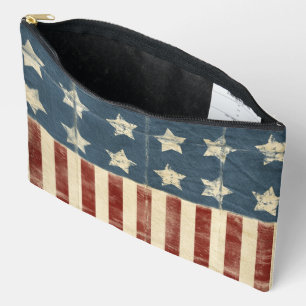 Distressed American Flag Accessory Pouch