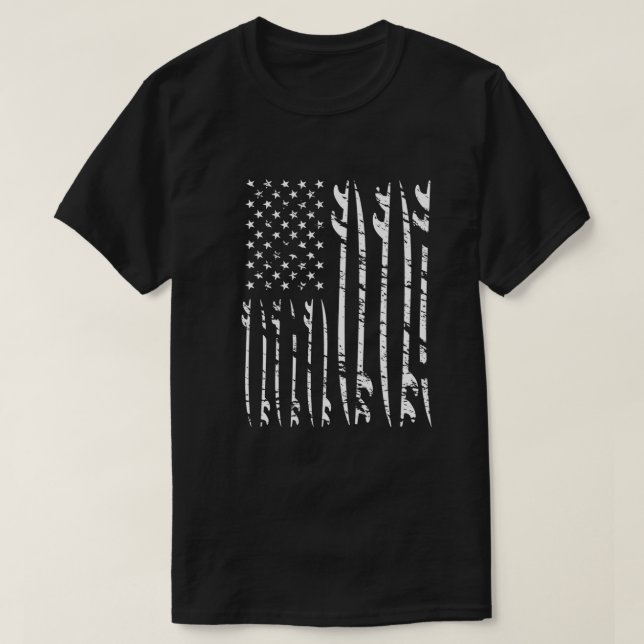 Distressed American Flag and Surfboards  T-Shirt (Design Front)
