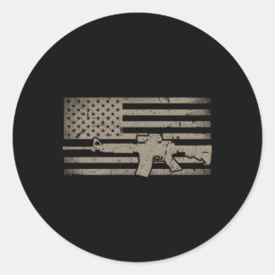Distressed American Flag Ar15 For Gun Ar15 Classic Round Sticker